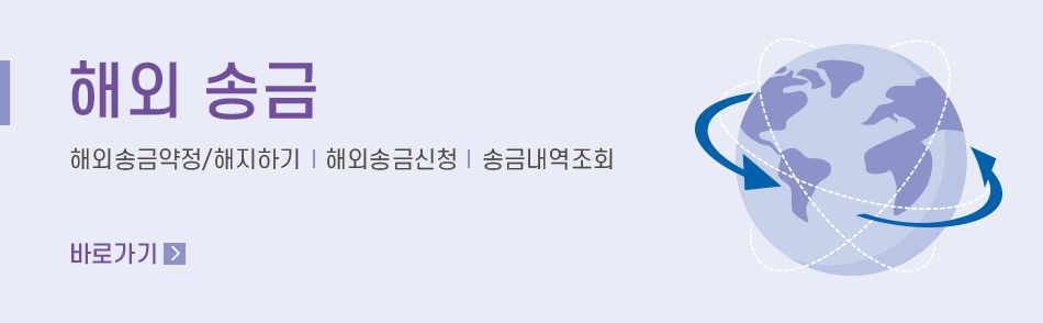해외 송금 해외송금약정/해지하기┃ 해외송금신청┃ 송금내역조회 바로가기